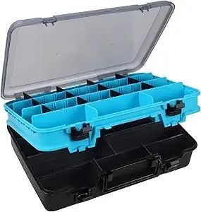 Tackle Box Fishing Tackle Box Large Tackle Storage Box for Fishing Tackle Box Organizer Double-sided Tacklebox with Dividers Fishing Tackle Storage Boxes with Handle