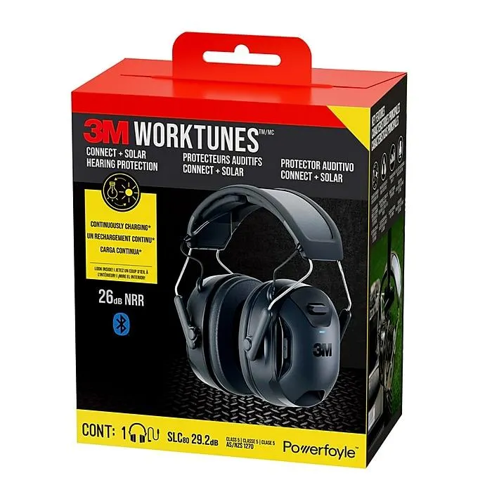 3M WorkTunes Connect and Solar Wireless Bluetooth Hearing Protector,