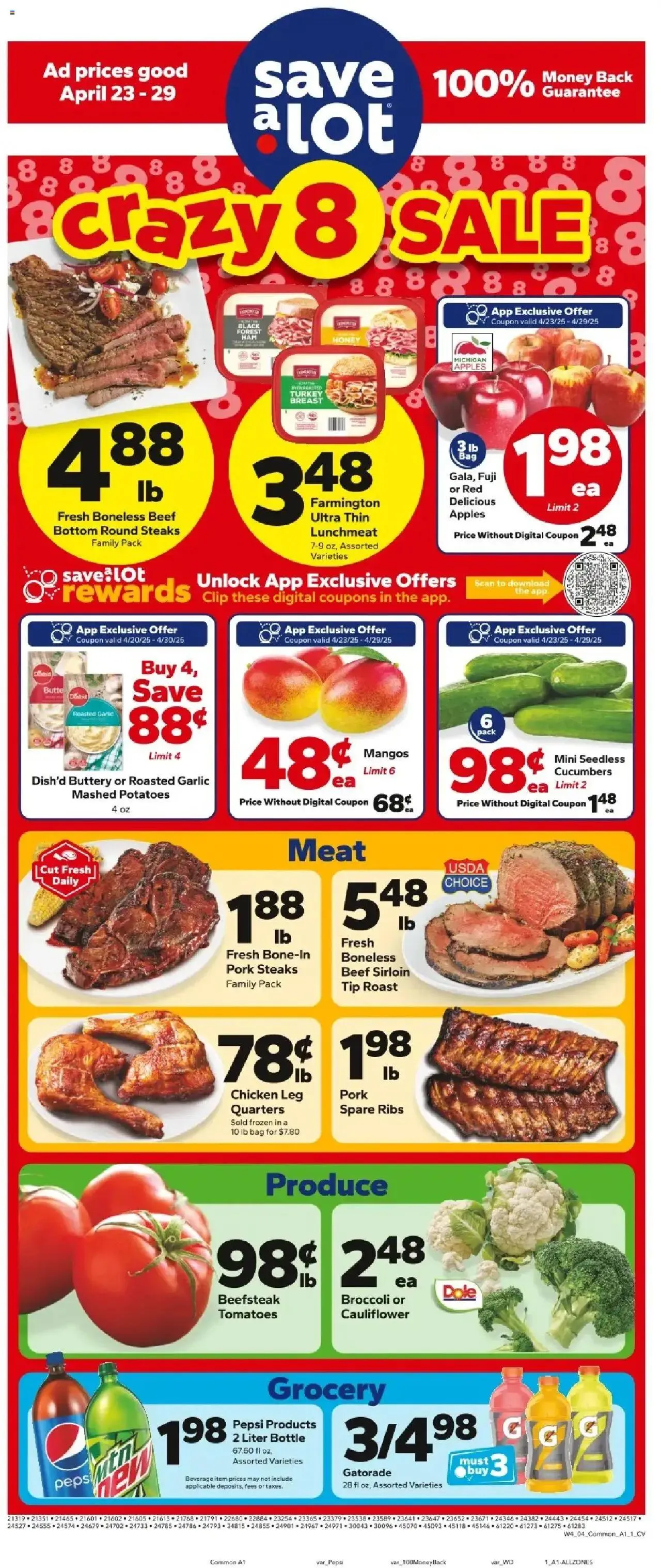 Weekly ad Save a Lot Weekly Ad from April 23 to April 29 2025 - Page 1