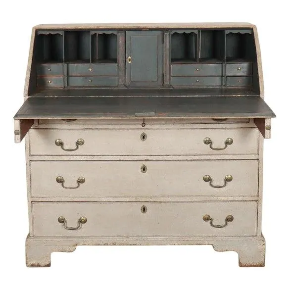 English Painted Secretaire in Oak