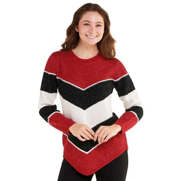 Womens Preswick & Moore® V-Shaped Color Block Sweater