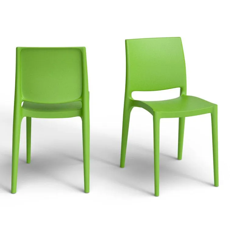 Burt Stacking Patio Dining Side Chair (Set of 2)