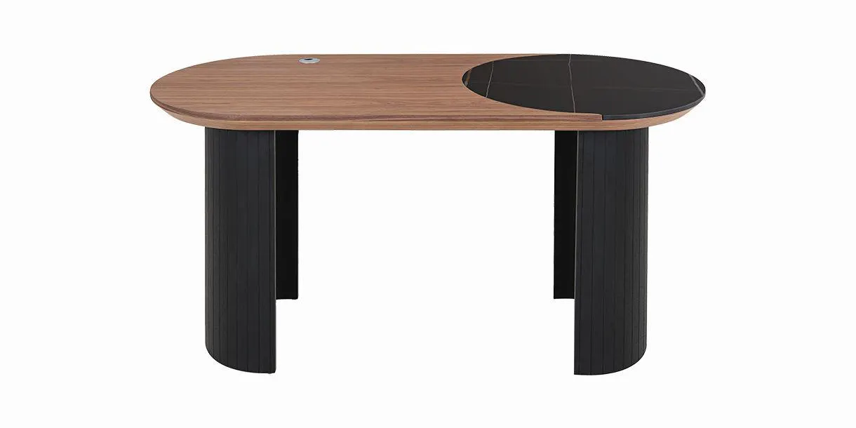 Jude Office Desk Walnut & Black