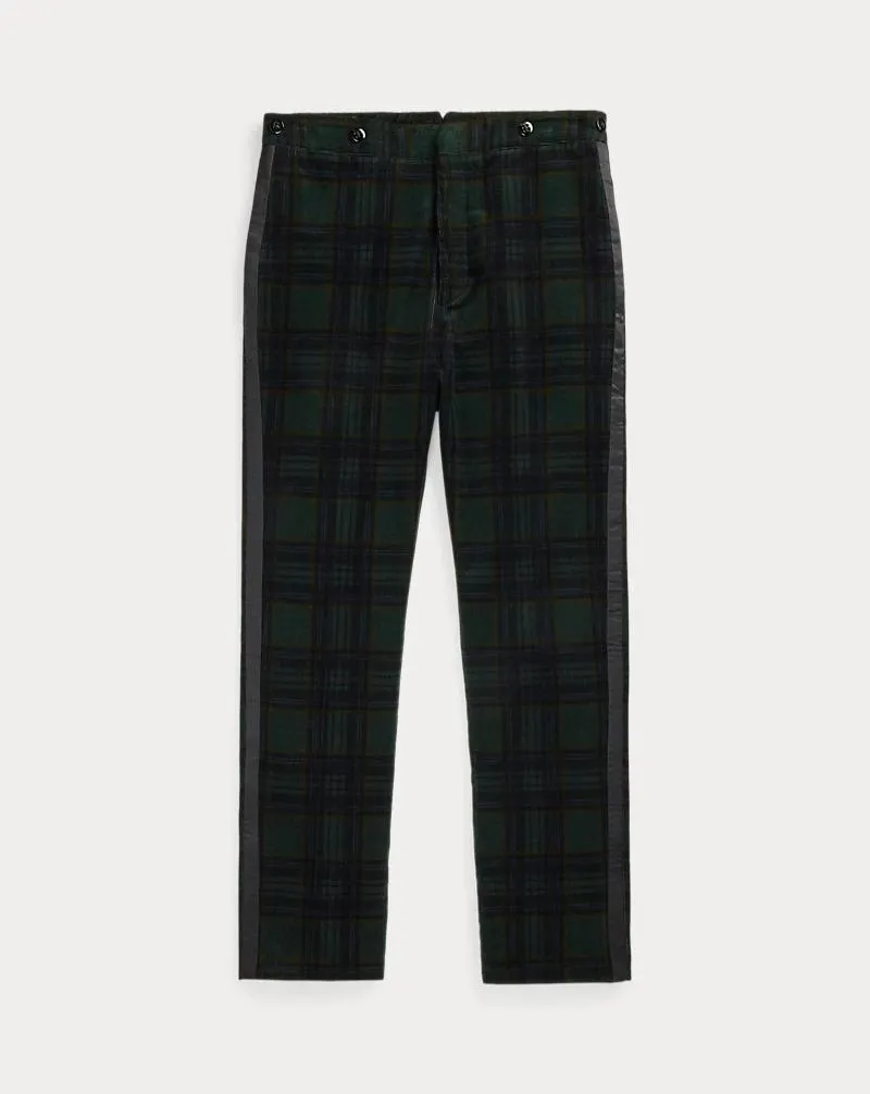 Slim Fit Plaid Corduroy Tuxedo Trouser