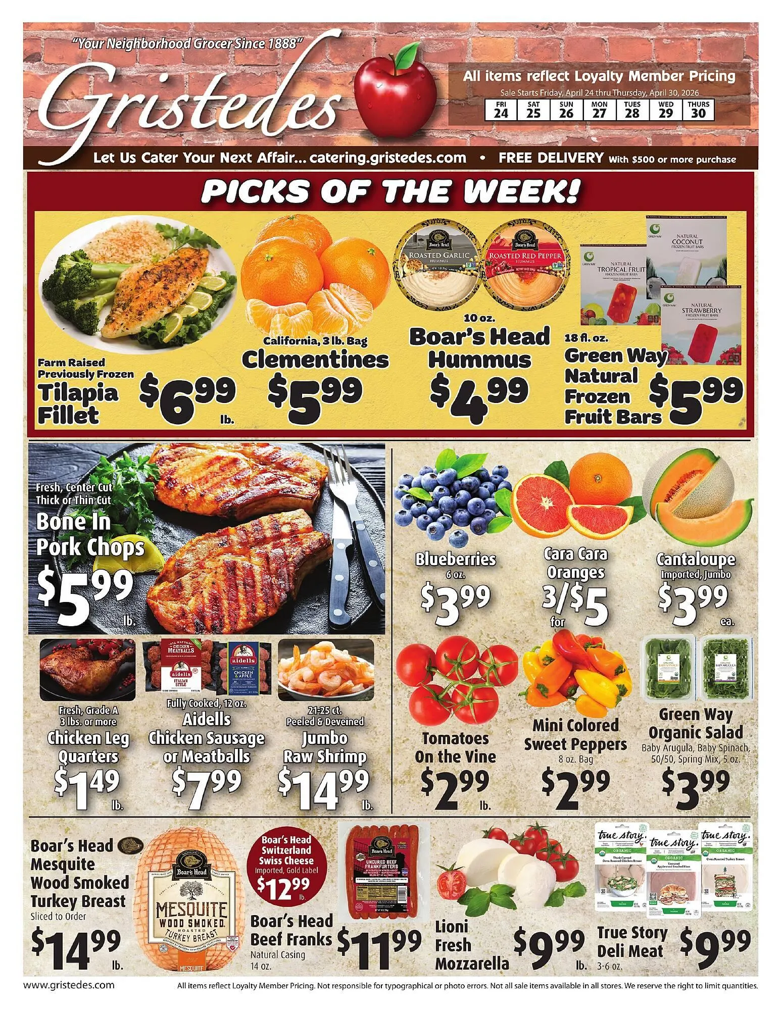 Weekly promotion Gristedes circular spanning from April 24 to April 30 2026 - Page 1 for Catalogue 365