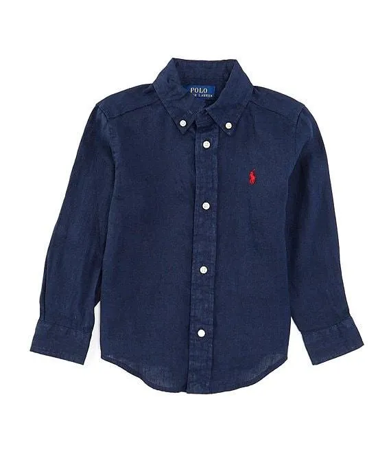 Little Boys 2T-7 Long Sleeve Linen Shirt