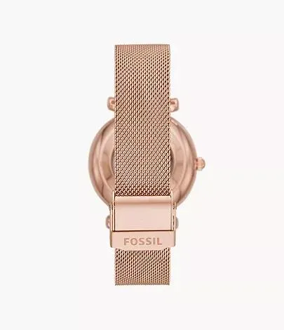 Carlie Automatic Rose Gold-Tone Stainless Steel Mesh Watch