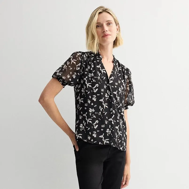 Women's Nine West Ruffle Button-Down Shirt