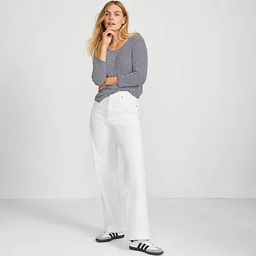 Women's High Rise 5 Pocket Wide Leg Chino Pants