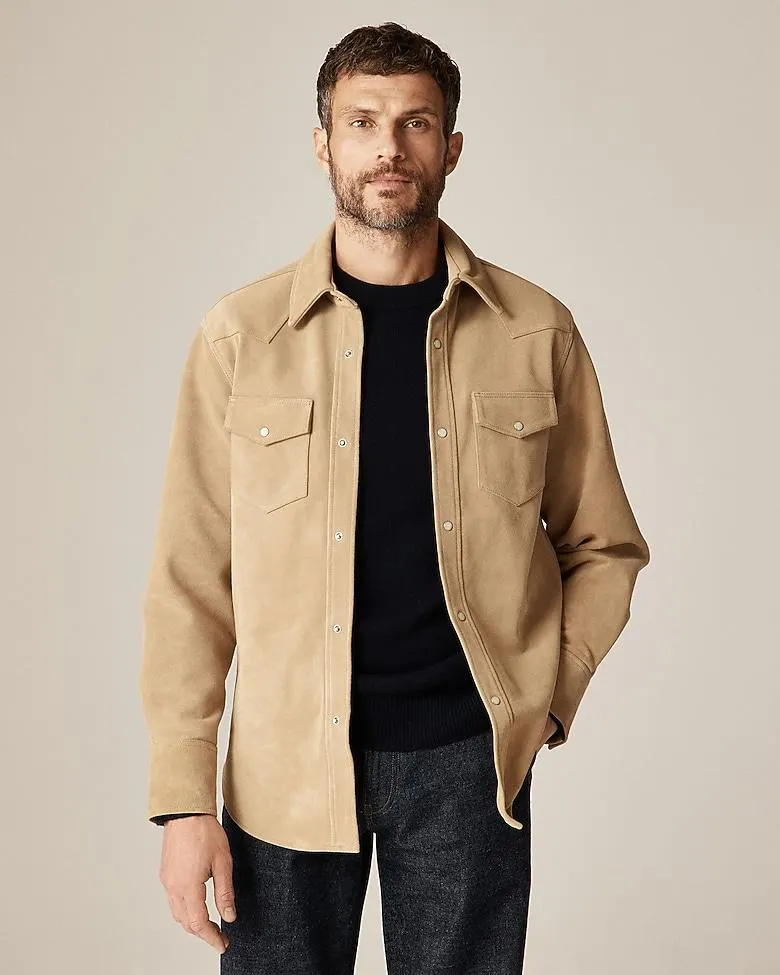Italian suede western overshirt