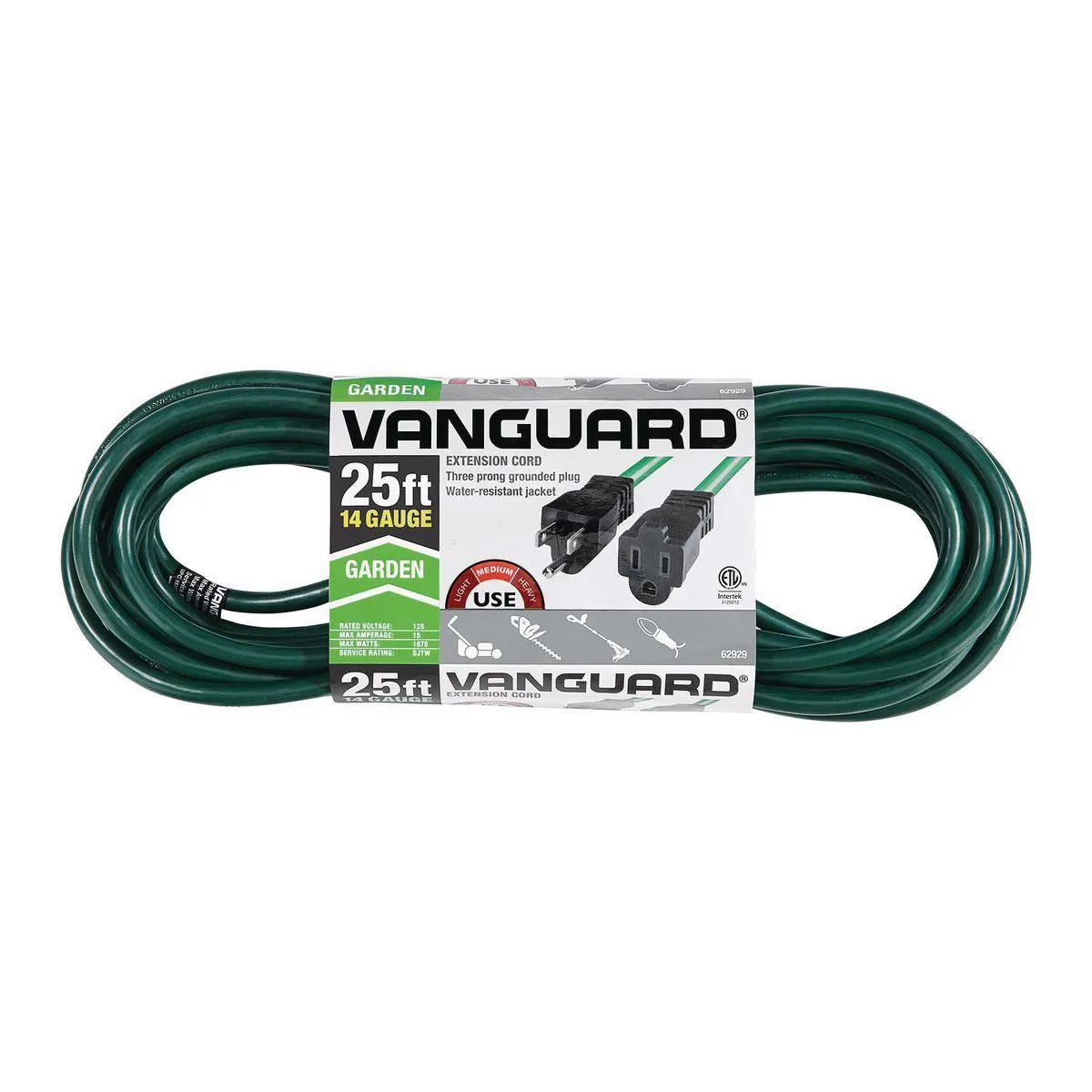 25 ft. x 14/3 Gauge Outdoor Extension Cord, Green