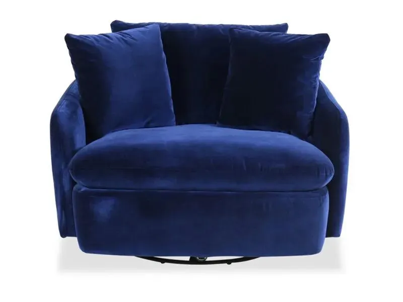 Velvet Swivel Chair - Falkirk Royal Blue