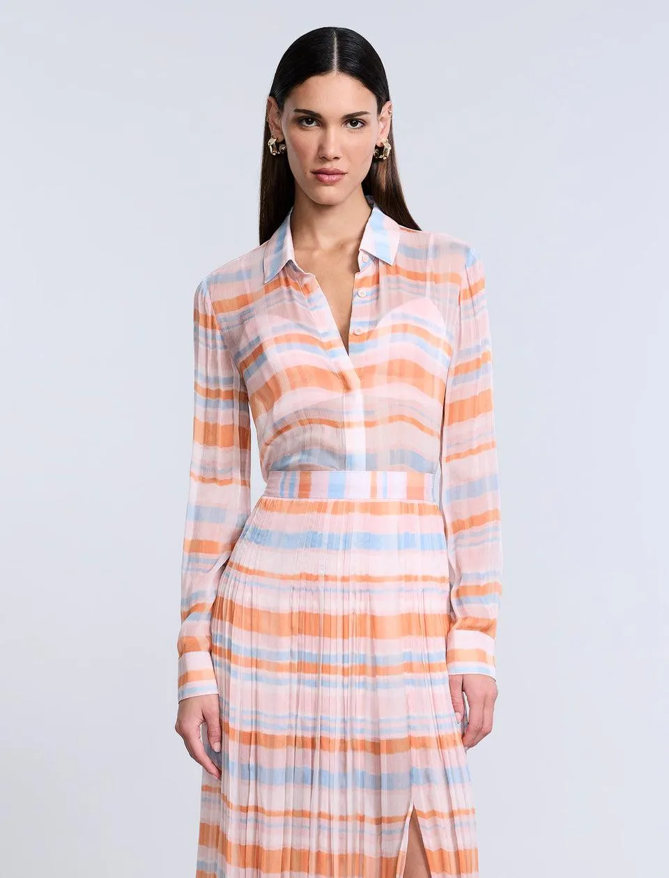 Chiffon Plaid Blouse