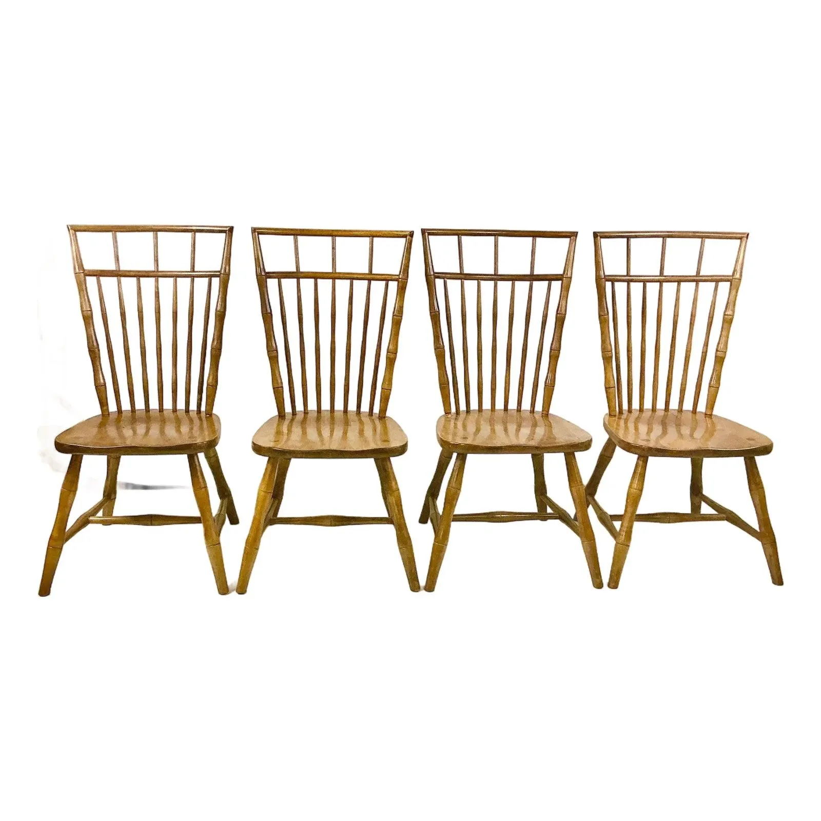 1970s Vintage Habersham Plantation Birdcage Windsor Chairs - Set of 4.