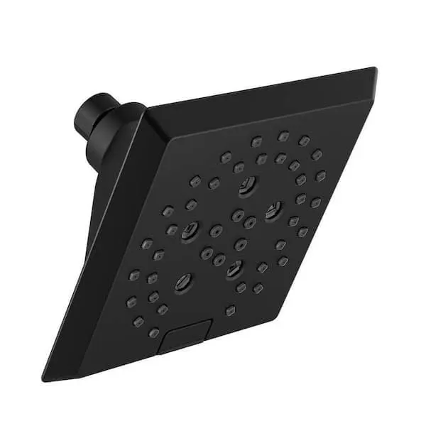 Pivotal 5-Spray Patterns 1.75 GPM 5.81 in. Wall Mount Fixed Shower Head with H2Okinetic in Matte Black
