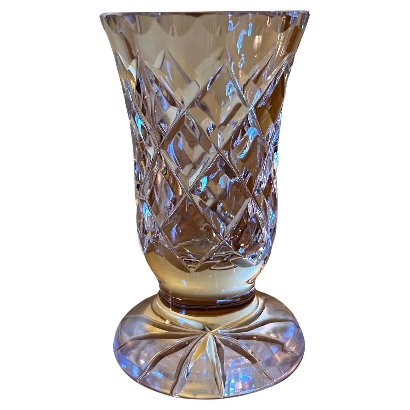 Vintage Crystal Cut Bud Flower Vase