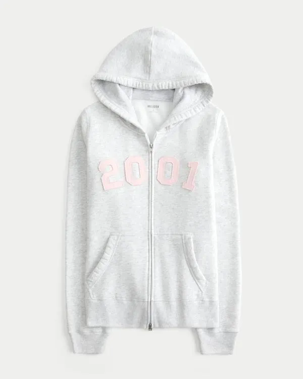 Slim 2001 Graphic Zip-Up Hoodie