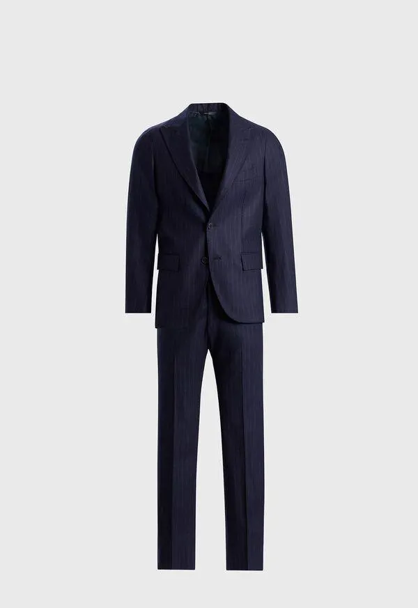 Wool Stripe Two Button Suit