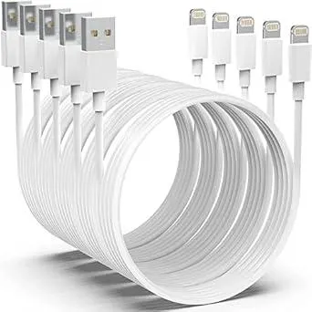 Apple MFi Certified iPhone Charger 5pack [6/6/6/10/10FT] Long Lightning Cable Fast Charging Cord iPhone Charging Cable for iPhone 14/14 Pro/Max/13/12/11 Pro Max/XS MAX/XR/XS/X/8/Plus
