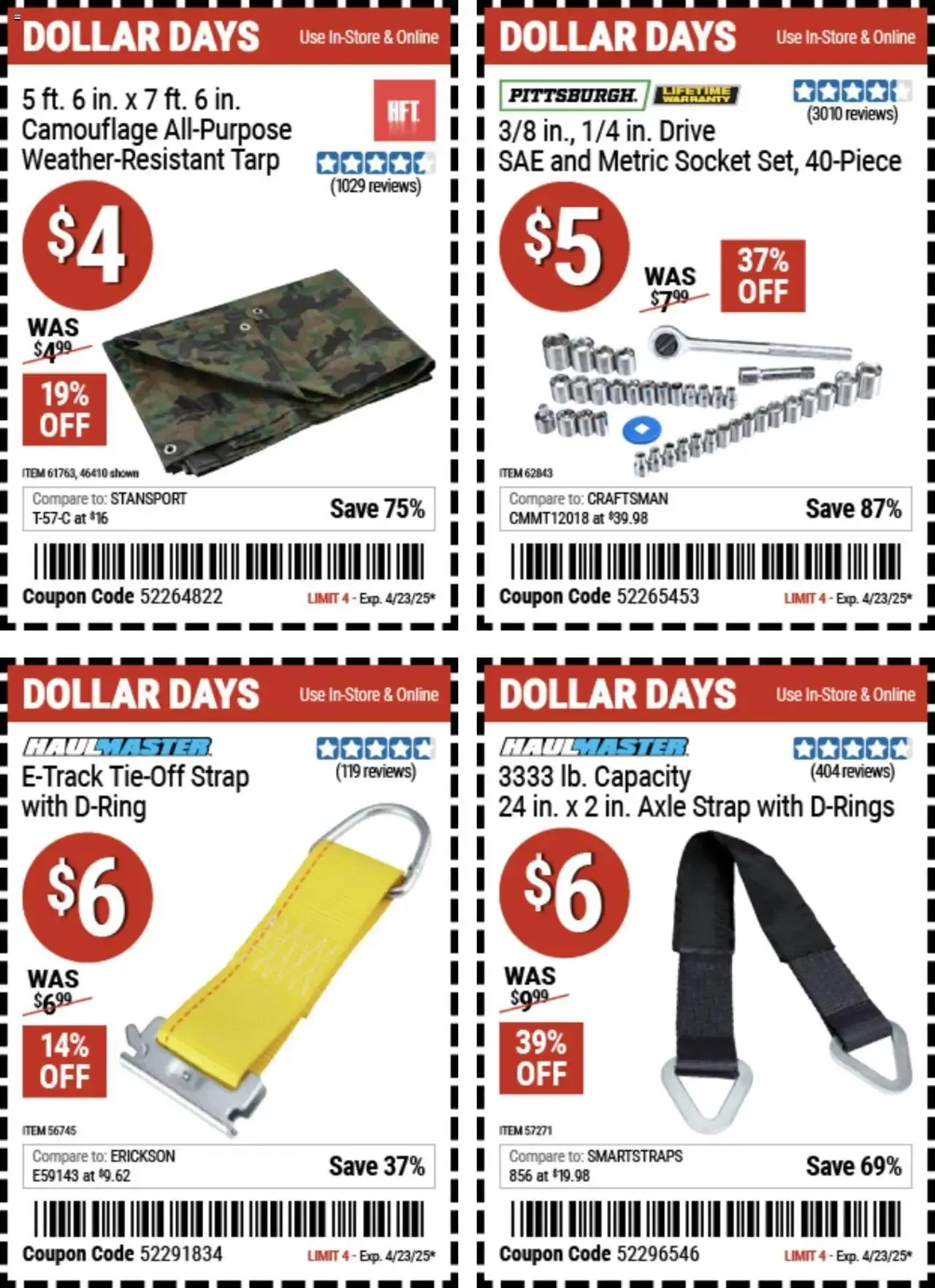 Weekly ad Harbor Freight Dollar Days from April 10 to April 23 2025 - Page 4