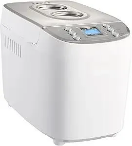 Bread Maker, 15-in-1 3LB Dough Machine, Nonstick Ceramic Pan Automatic Breadmaker with Gluten Free Setting, Whole Wheat Bread Making, Digital, Programmable, 3 Loaf Sizes, 3 Crust Colors, White