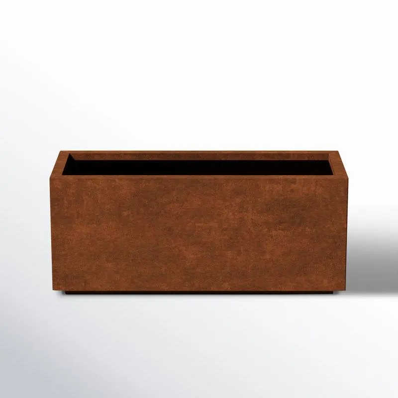 16.25" H x 38" W x 15" D Corten Steel Series Long Box Planter