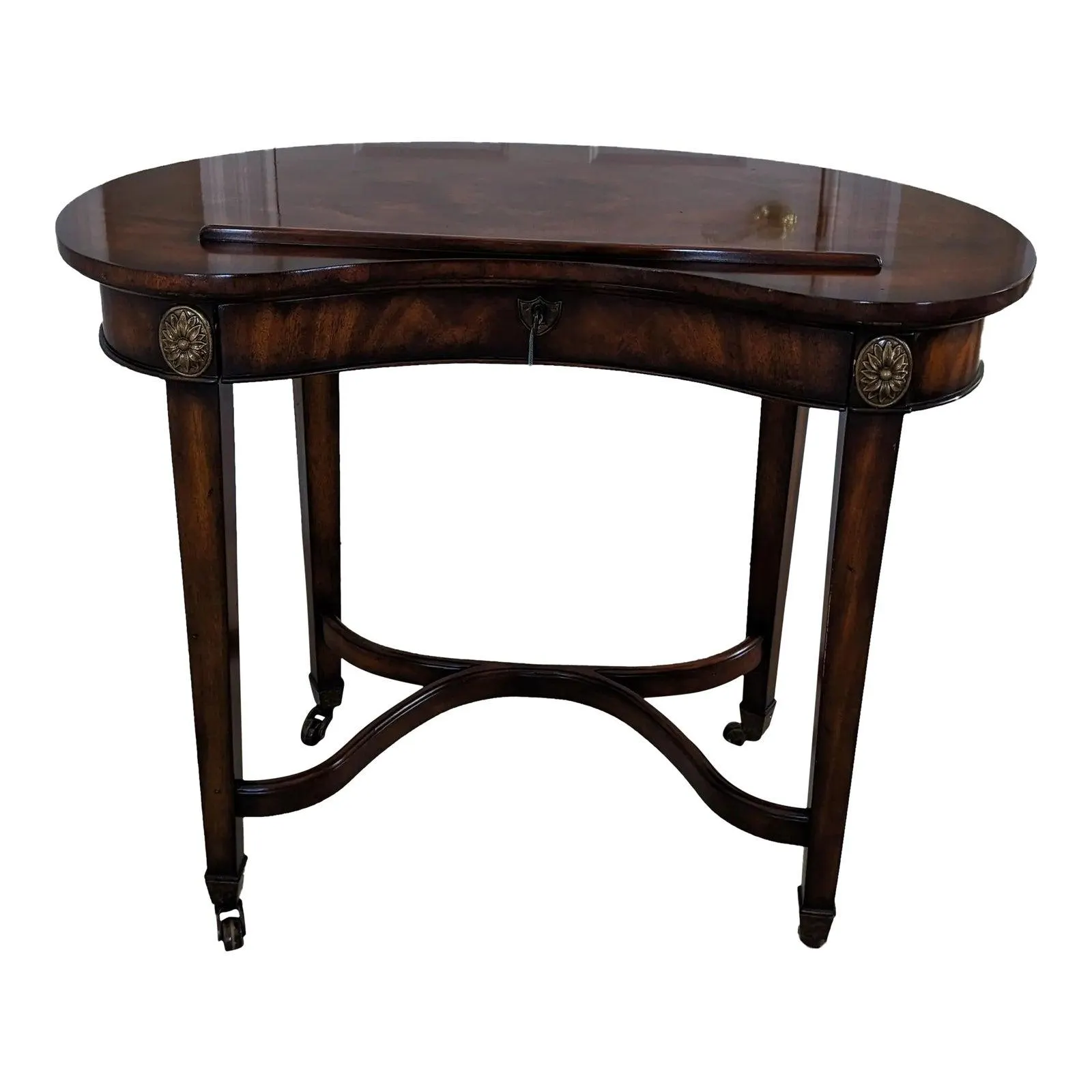 1990s Kidney Shaped Ladies Writing Table/Desk With Tilt Top