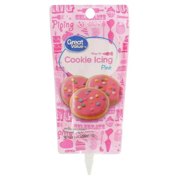 Great Value Cookie Icing, Pink, 7 oz