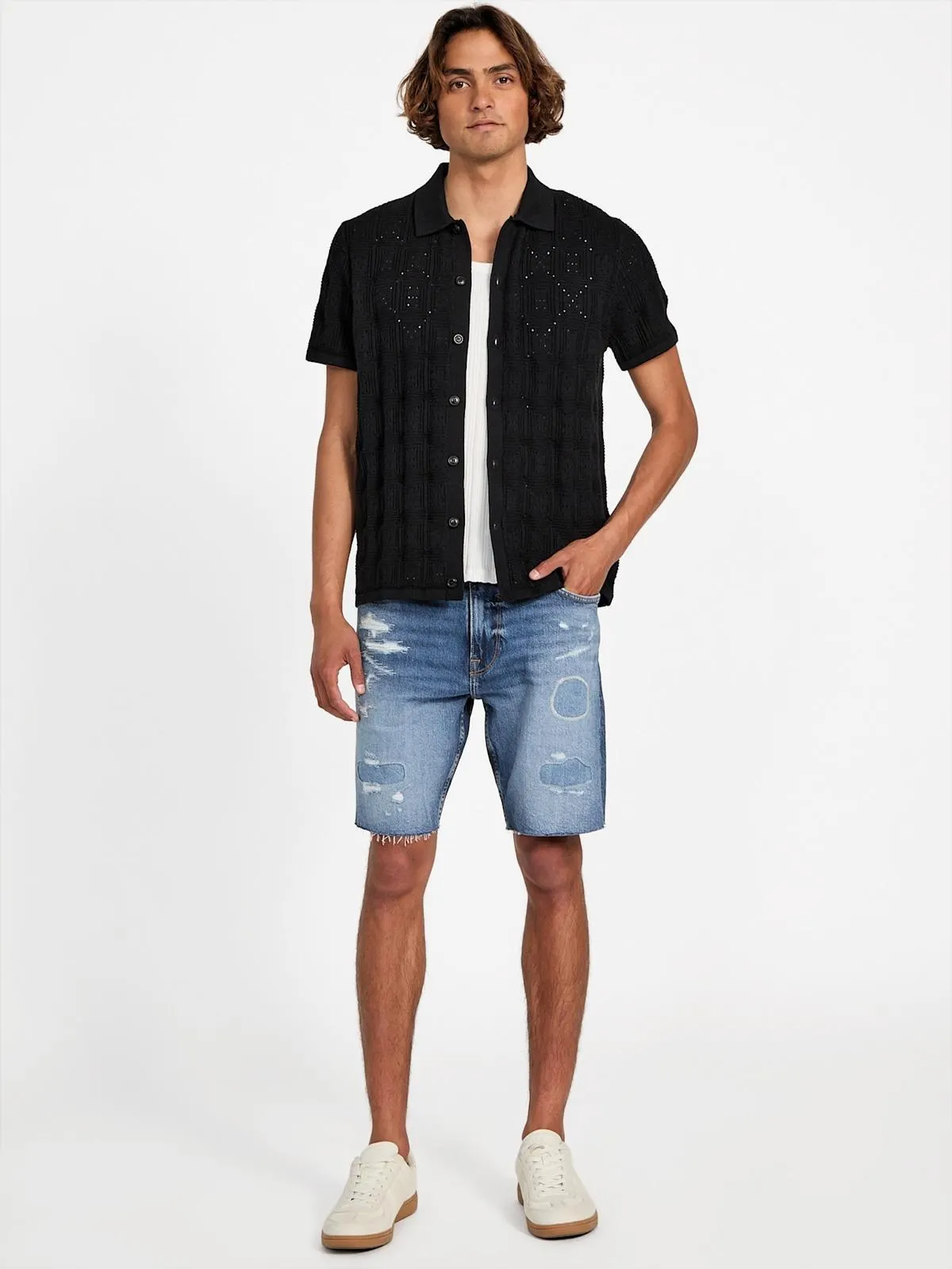 Eco Wyatt Distressed Denim Shorts