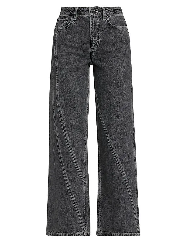 Getty Twist-Seam Wide-Leg Jeans