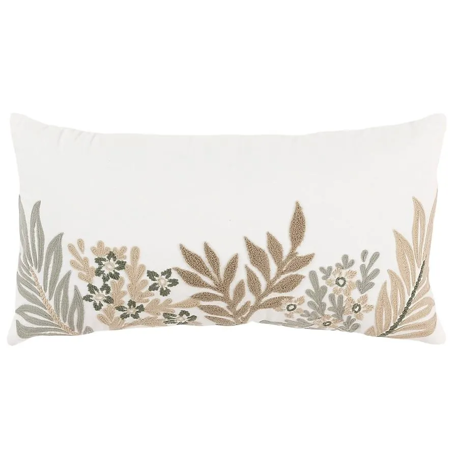 Rizzy Home 14-in x 26-in white Rectangular Indoor Decorative Pillow
