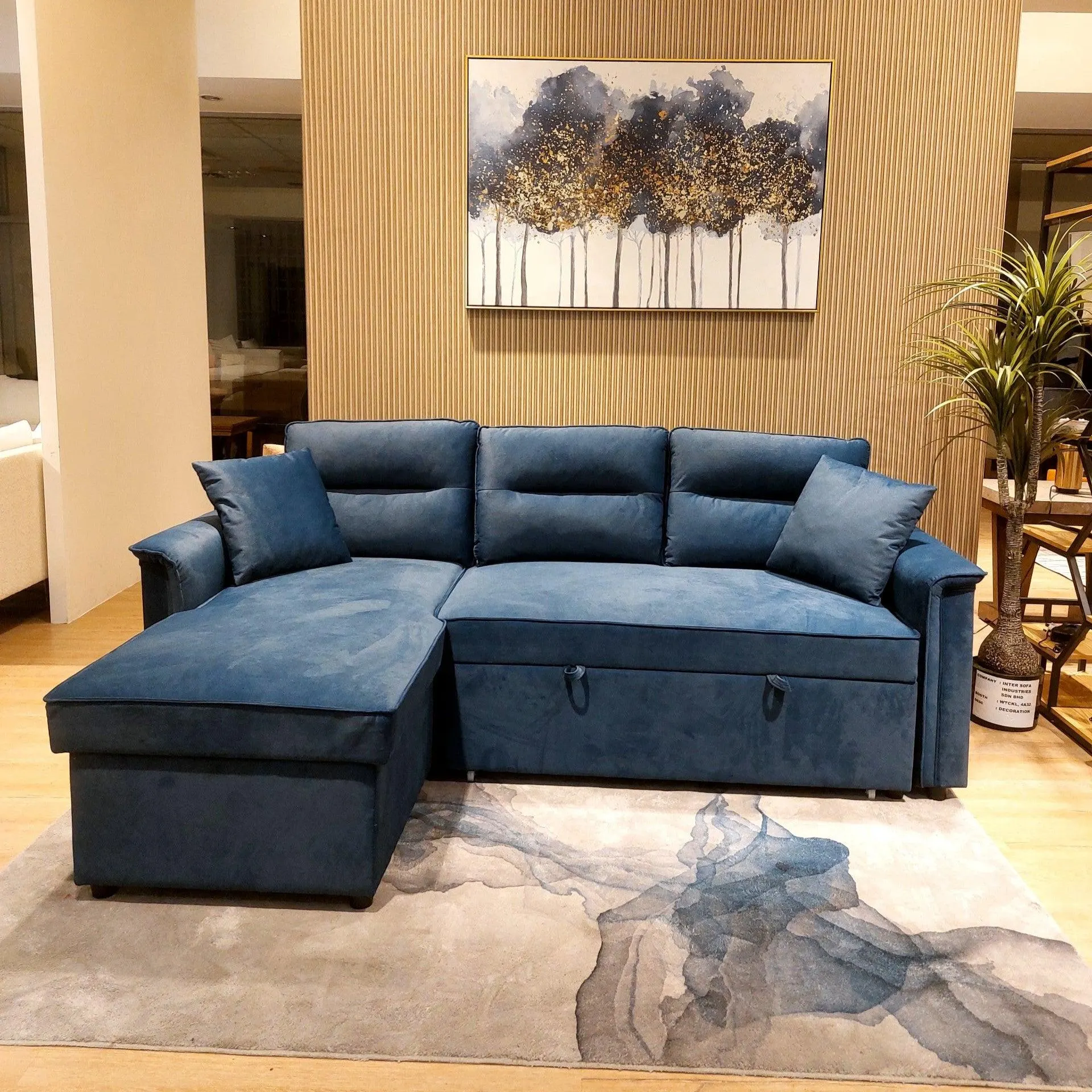 Del Mar Pull Out Sofa Chaise - Navy