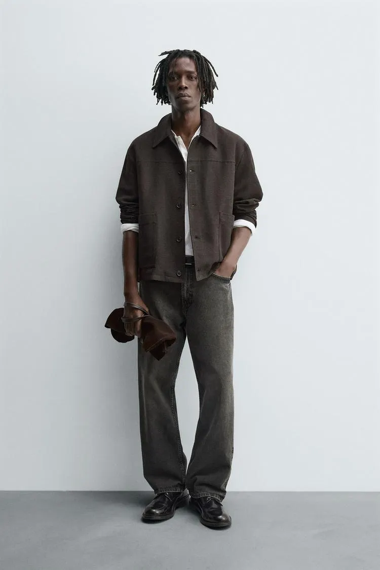 TEXTURED POCKET OVERSHIRT