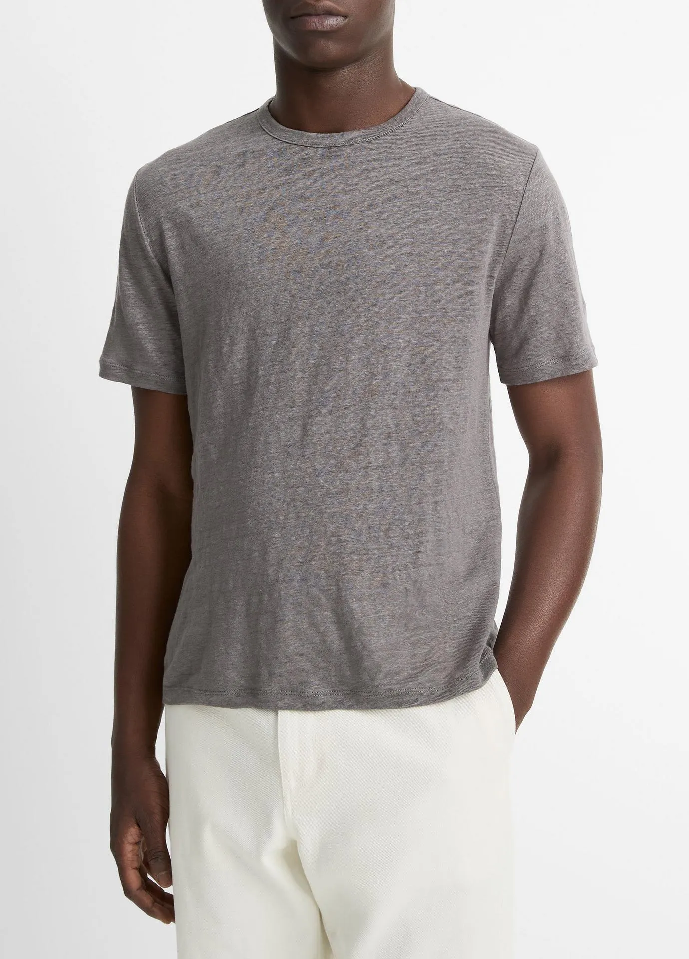 Linen Crew Neck T-Shirt