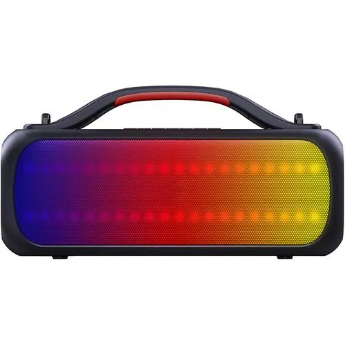 Smart Portable Bluetooth Speaker with RGB Panel - Black