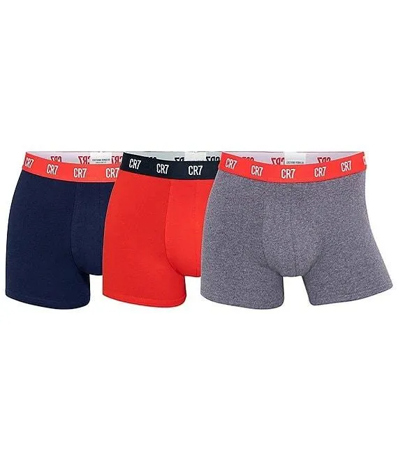 Basic Cotton Blend 3.5" Inseam Trunks 3-Pack