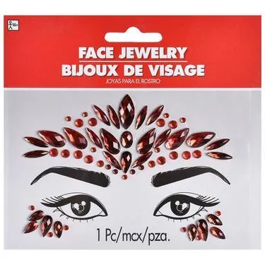 Red Teardrop Face Gems