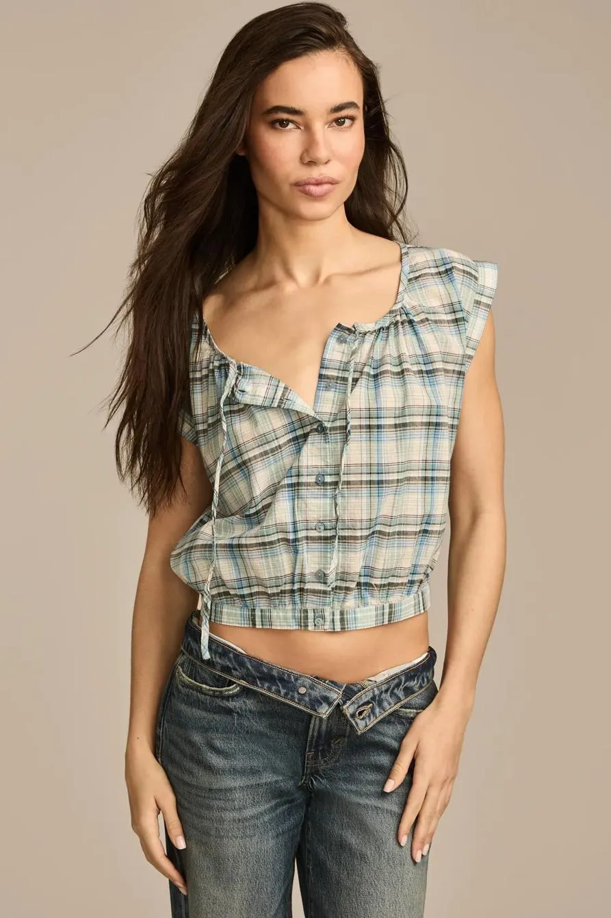 sleeveless button down blouse