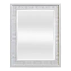 Vista™ 23"W x 29"H White Ribbed Framed Mirror