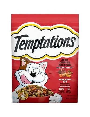 Temptations Block Party BBQ Flavor Adult Dry Cat Food, 13.5 Pounds