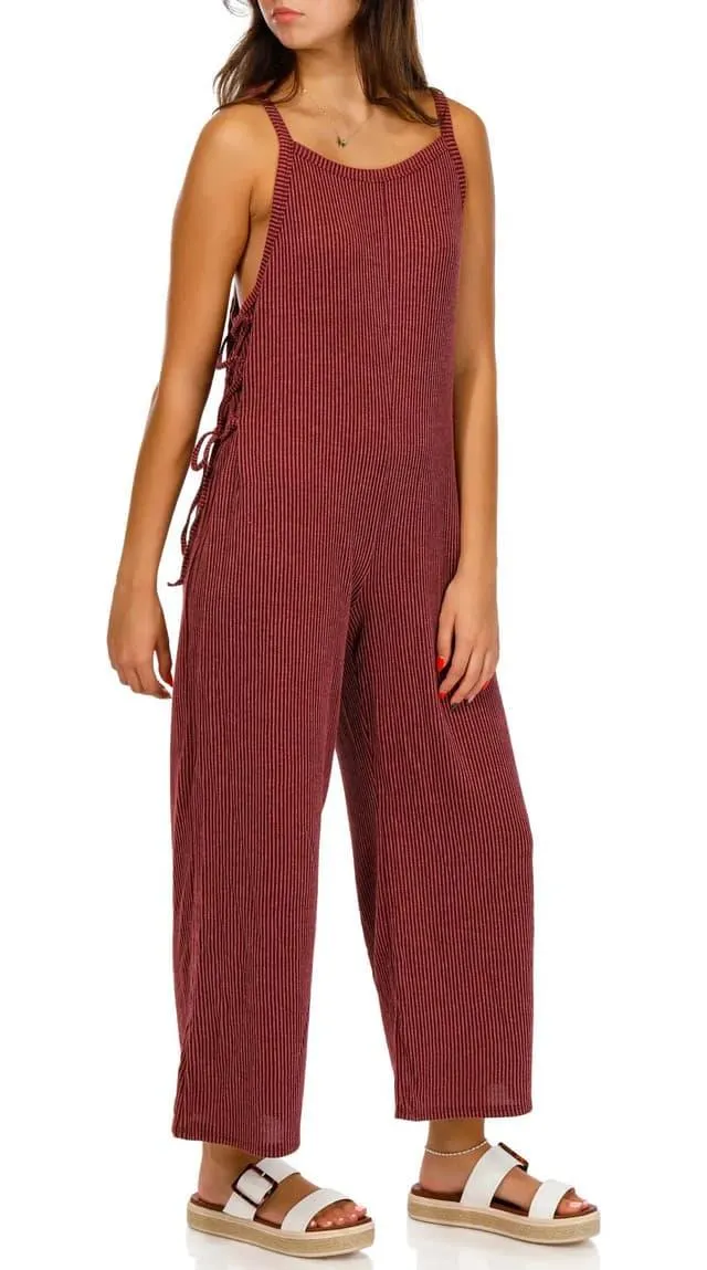 Discreet Juniors Cozy Rib Side Tie Jumpsuit