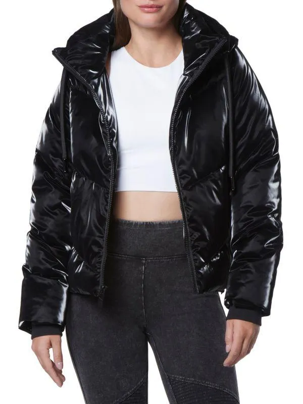 Luxe Sheen Hooded Puffer Jacket