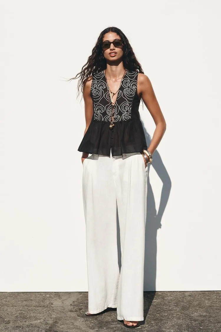 EMBROIDERED LACE BLOUSE