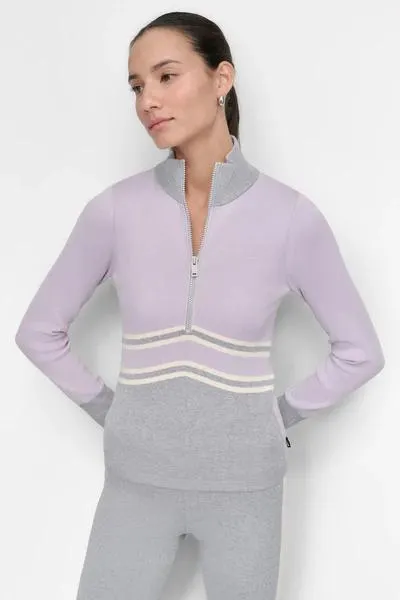 APRES SKI CHEVRON STRIPE HALF ZIP SWEATER