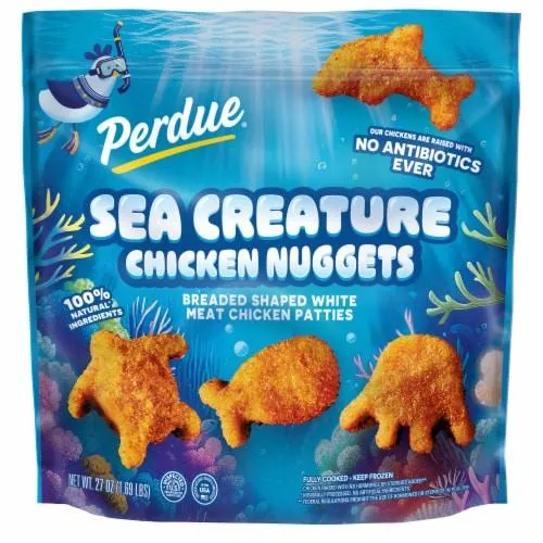 Perdue Fun Shaped Frozen Fully Cooked Chicken Breast Sea Creatures Nuggets