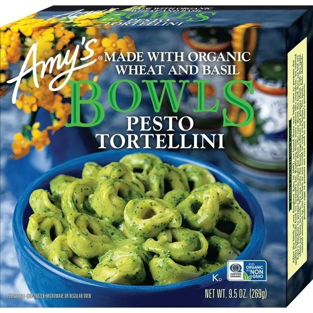 Amy's Frozen Meals, Pesto Tortellini Bowl, Microwave Meals, 9.5 oz