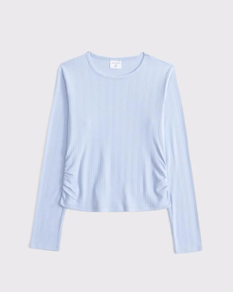 long-sleeve side ruched tee