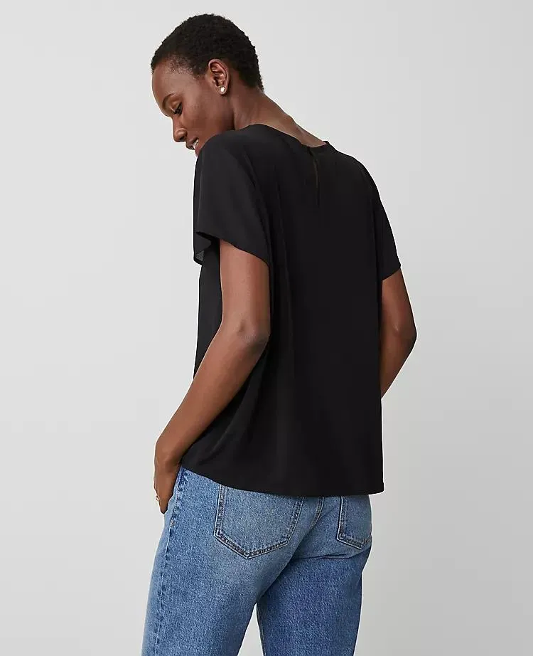 Mixed Media Crew Neck Tee