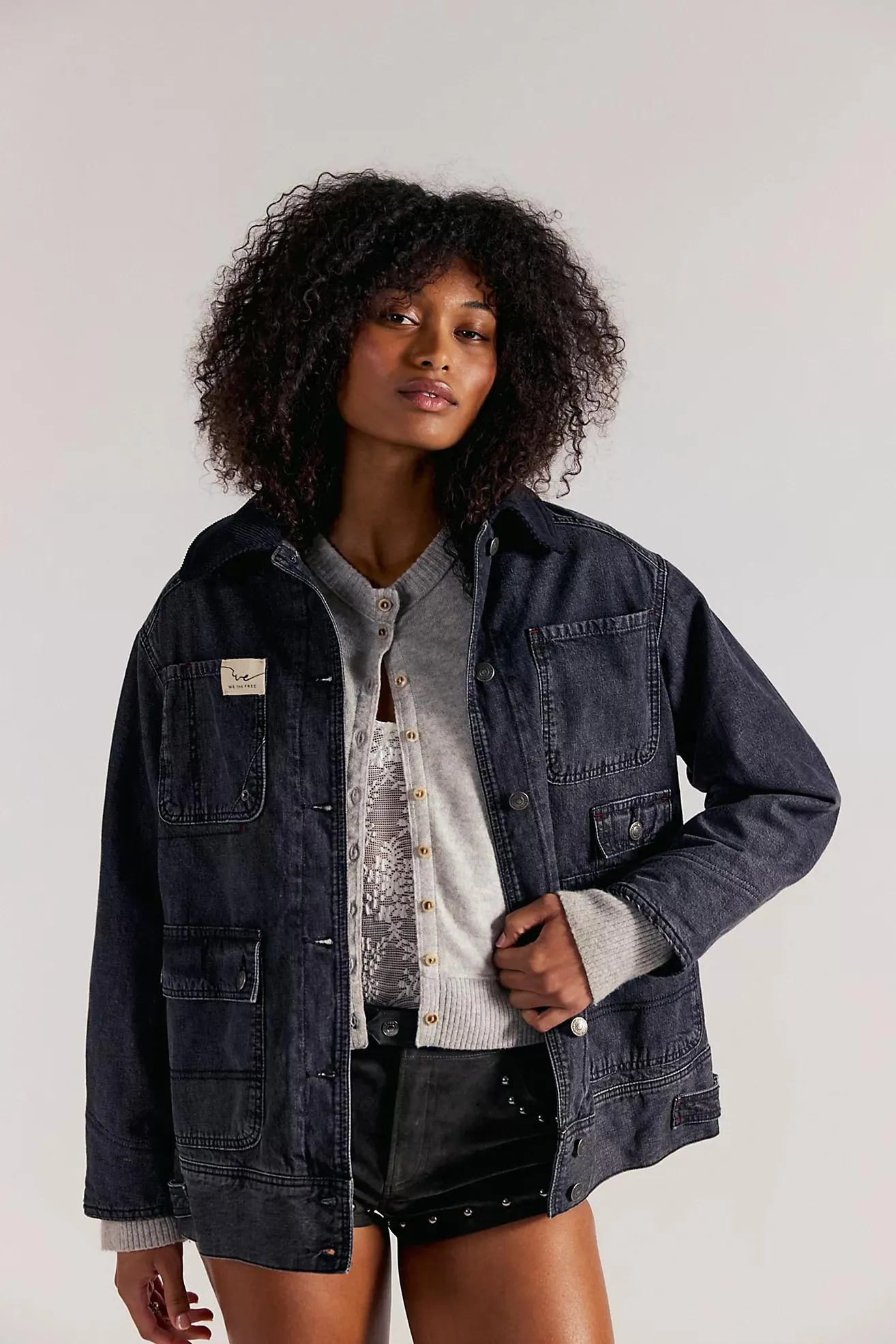We The Free Sweet Talk Denim Barn Coat