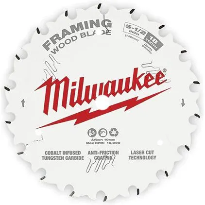 48-41-0720 Circular Saw Blade, Wood, 7-1/4 in Dia, 5/8 in Arbor, 24-Teeth, Cobalt/Tungsten Carbide Cutting Edge